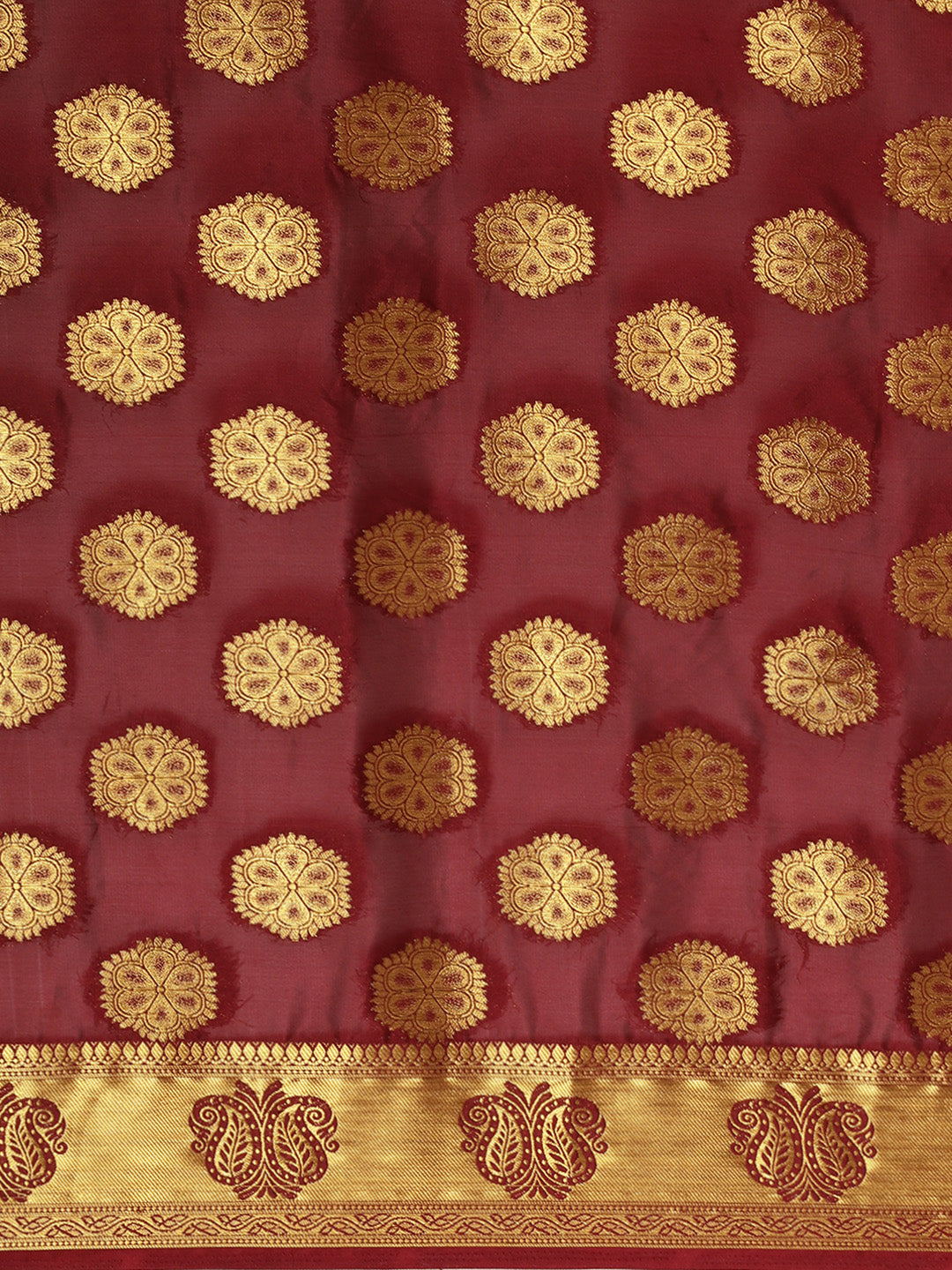 Mimosa Womens Crepe Saree Mysore Silk Chocolate Color