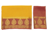 Mimosa Womens Art Silk Saree Kanjivaram style Gold Color