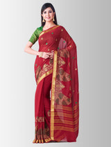 Mimosa Womens Chiffon Saree Banarasi Maroon Color