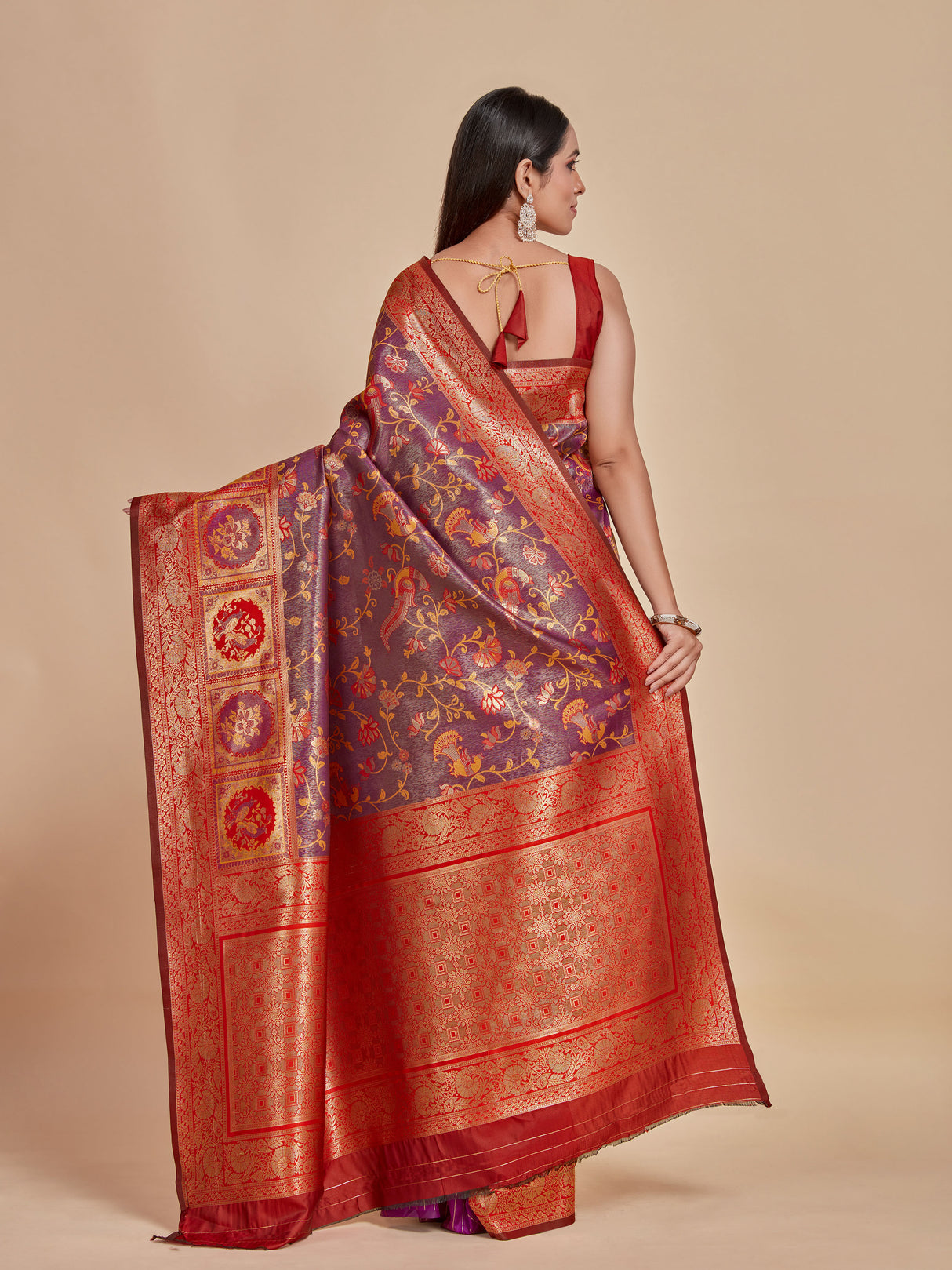 Mimosa Women's Woven Design Patola Style Art Silk Saree With Blouse Piece : SA00001389MJFREE