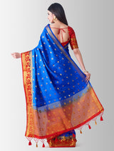 Mimosa Womens Art Silk Saree Kanjivaram Royal Blue Color