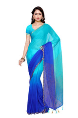 Mimosa Womens Chiffon Saree Kanjivaram Royal Blue Color