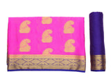 Mimosa Womens Crepe Saree Mysore Silk Pink Color