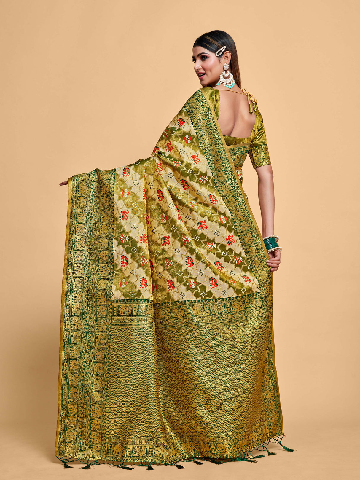 Mimosa Women's Woven Design Kanjivaram Art Silk Saree With Blouse Piece : SA00001232BGFREE