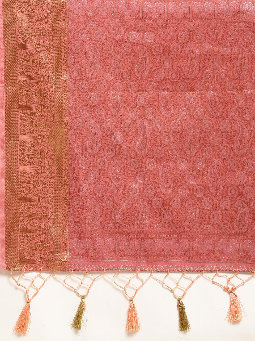 Mimosa Womens Art Silk Saree Kanjivaram Pink Color