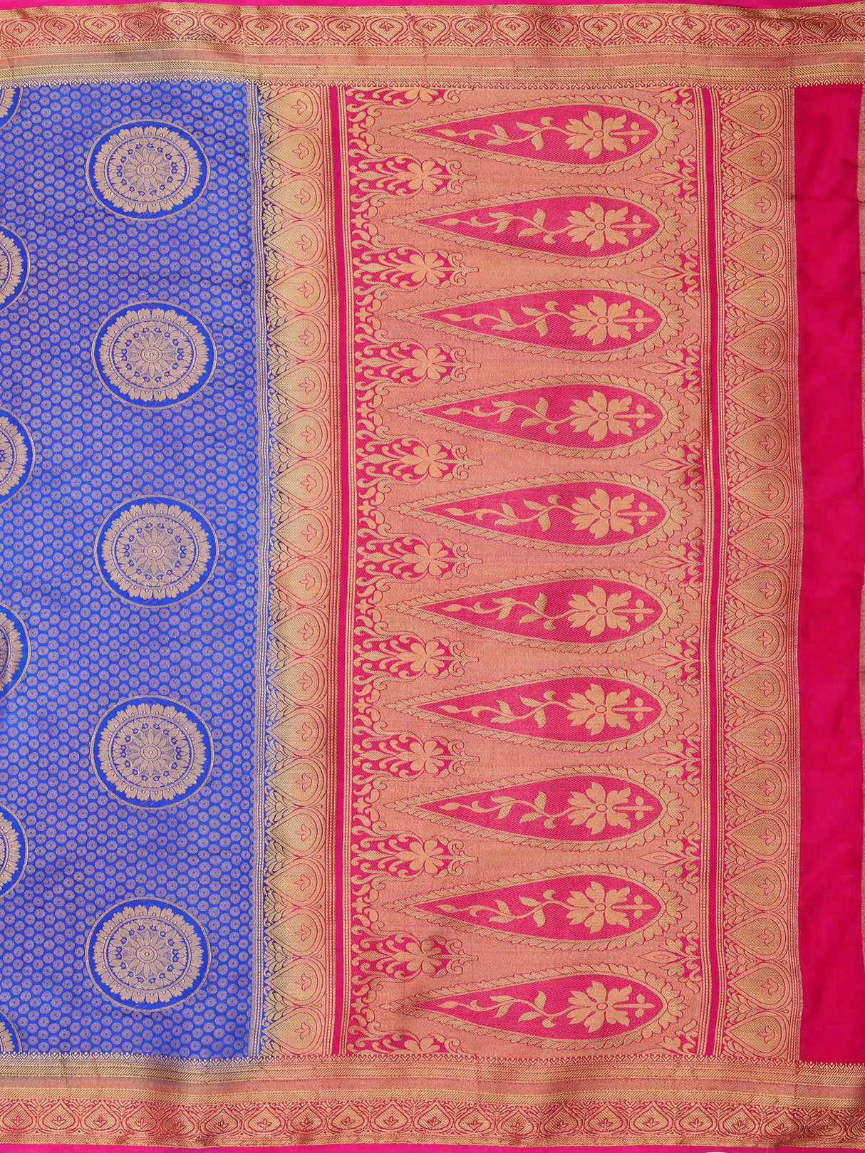 Mimosa Womens Art Silk Saree Kanjivaram Royal Blue Color