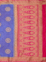 Mimosa Womens Art Silk Saree Kanjivaram Royal Blue Color