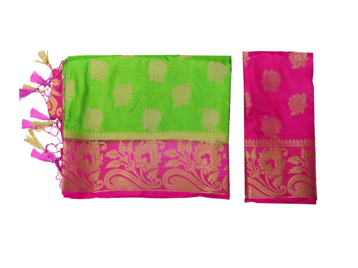 Mimosa Womens Art Silk Saree Kanjivaram Liril Color