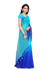 Mimosa Womens Chiffon Saree Kanjivaram Royal Blue Color