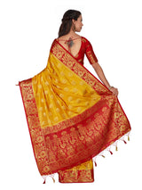 Mimosa Womens Art Silk Saree Kanjivaram Mustard Color