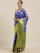 Mimosa Womens Art Silk Saree Kanjivaram Royal Blue Color