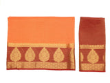 Mimosa Womens Art Silk Saree Kanjivaram style Peach Color