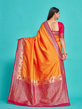 Mimosa Women's Woven Design Paithani Style Art Silk Saree With Blouse Piece : SA00001350MSFREE