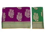 Mimosa Womens Art Silk Saree Kanjivaram Mejanta Color