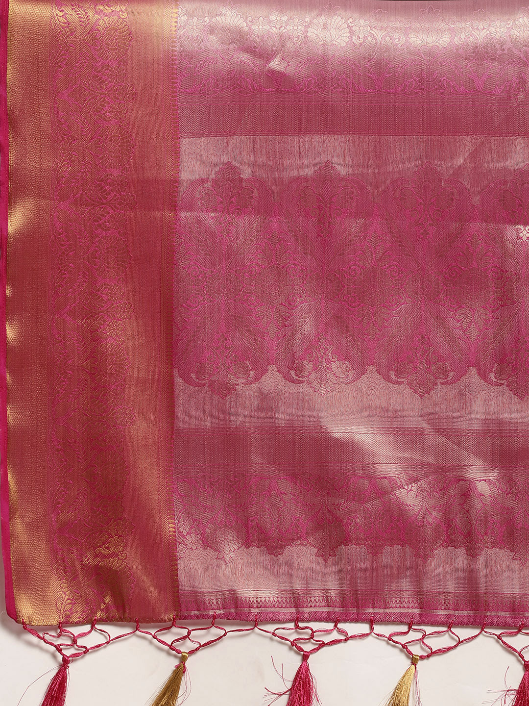 Mimosa Womens Art Silk Saree Kanjivaram Pink Color