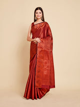 Mimosa Womens Art Silk Saree Kanjivaram Maroon Color