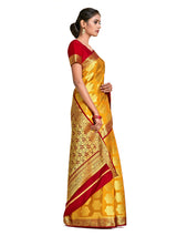 Mimosa Womens Crepe Saree Mysore Silk Mustard Color