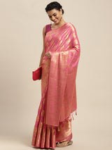 Mimosa Womens Crepe Saree Mysore Silk Gajjari Color