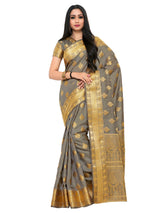 Mimosa Womens Art Silk Saree Kanjivaram Grey Color