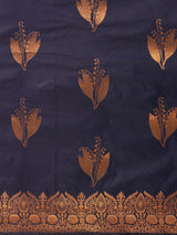 Mimosa Women's Woven Design Kanjivaram Style Art Silk Saree With Blouse Piece : SA00001382NVFREE