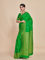 Mimosa Women's Woven Design Kanjivaram Style Art Silk Saree With Blouse Piece : SA00001328PGFREE