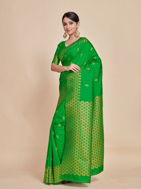 Mimosa Women's Woven Design Kanjivaram Style Art Silk Saree With Blouse Piece : SA00001328PGFREE