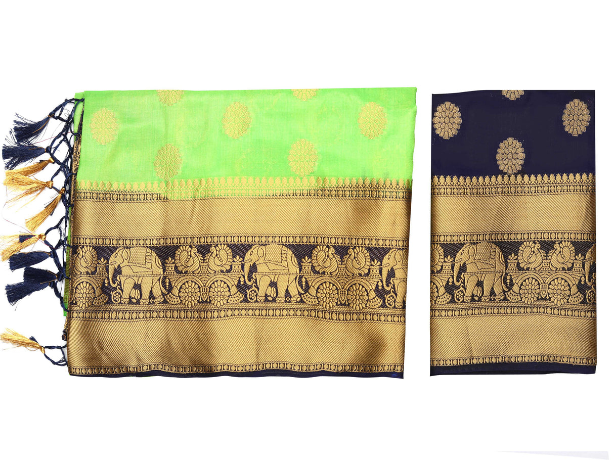 Mimosa Womens Art Silk Saree Kanjivaram Liril Color