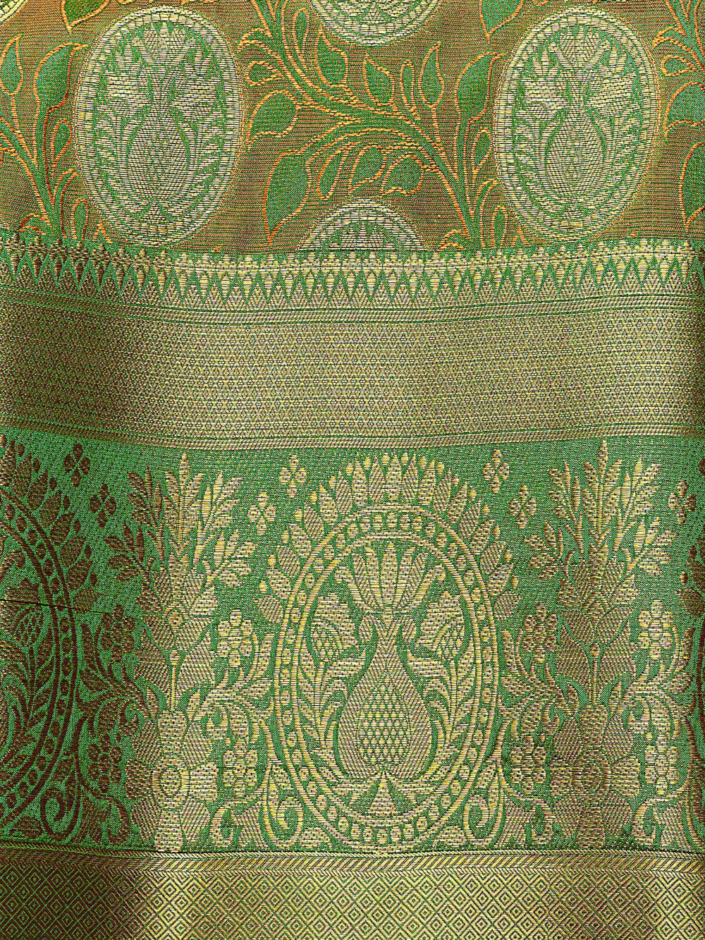 Mimosa Womens Art Silk Saree Kanjivaram Green Color