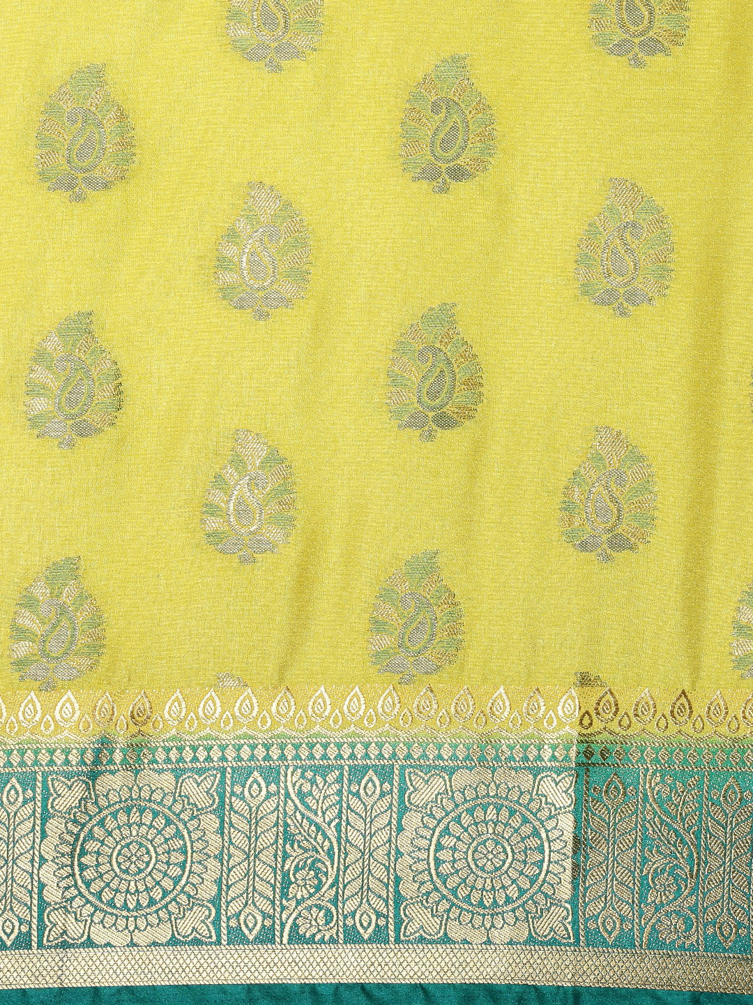 Mimosa Womens Art Silk Saree Kanjivaram Yellow Color