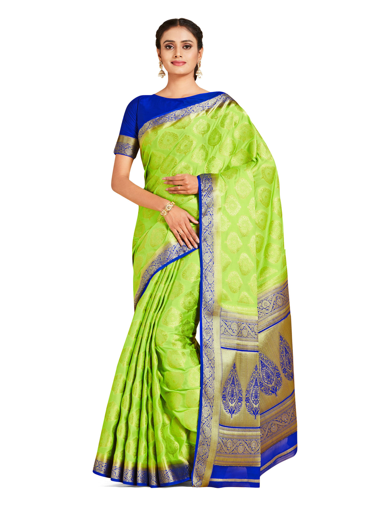 Mimosa Womens Crepe Saree Mysore Silk Liril Color