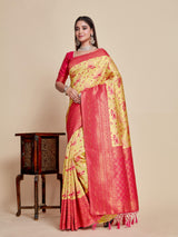 Mimosa Women's Woven Design Kanjivaram Art Silk Saree With Blouse Piece : SA00001101RN