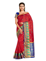 Mimosa Womens Art Silk Saree Kanjivaram Red Color