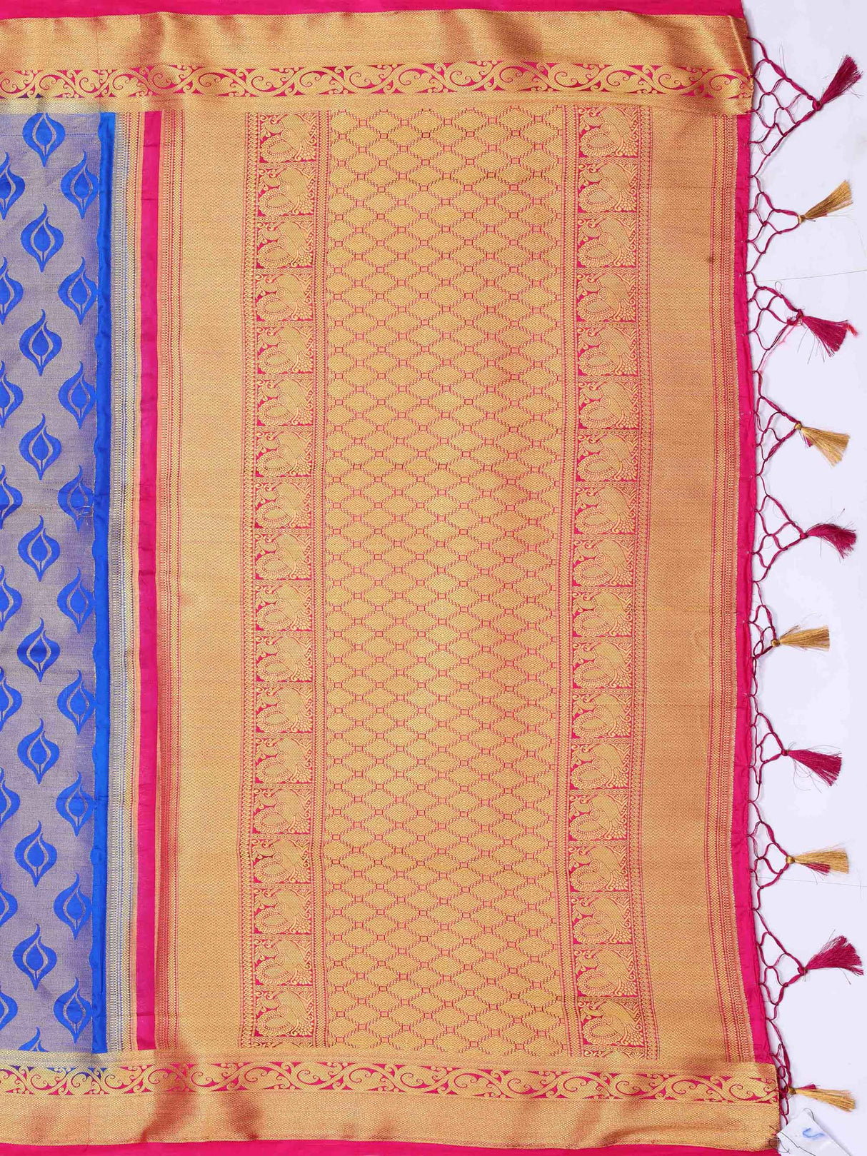 Mimosa Womens Art Silk Saree Kanjivaram Royal Blue Color