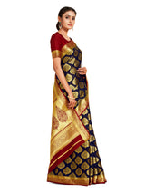 Mimosa Womens Crepe Saree Mysore Silk Black Color