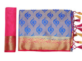 Mimosa Womens Art Silk Saree Kanjivaram Royal Blue Color