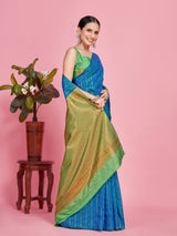 Mimosa Women's Woven Design Kanjivaram Style Art Silk Saree With Blouse Piece : SA00001374RBFREE