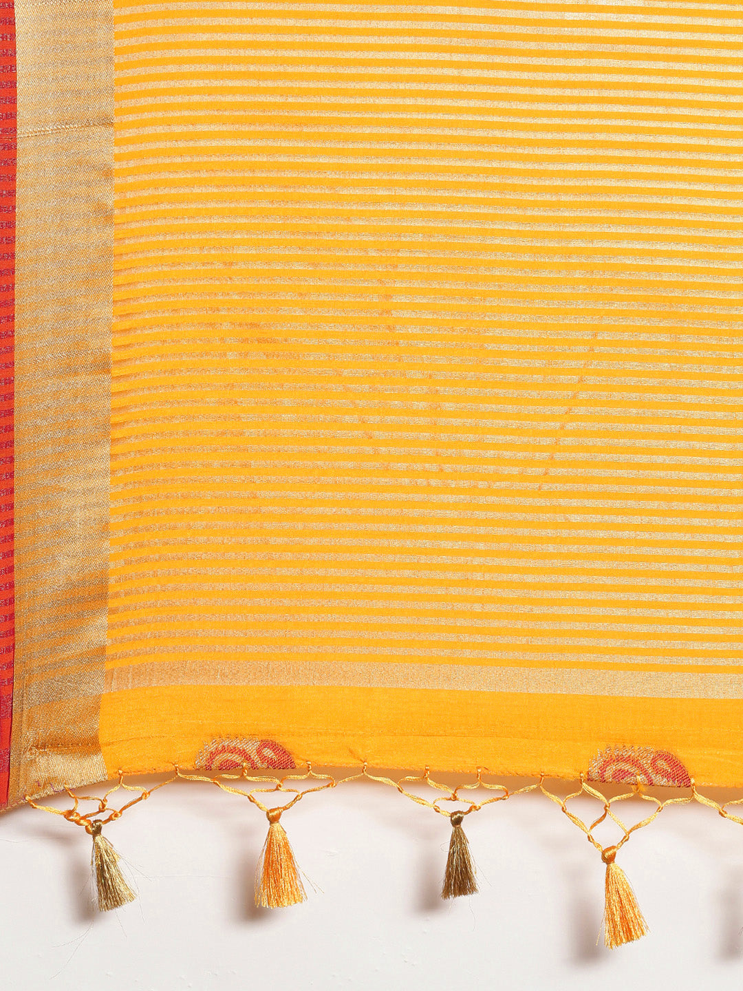 Mimosa Womens Art Silk Saree Kanjivaram style Gold Color