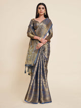 Mimosa Womens Art Silk Saree Kanjivaram Grey Color