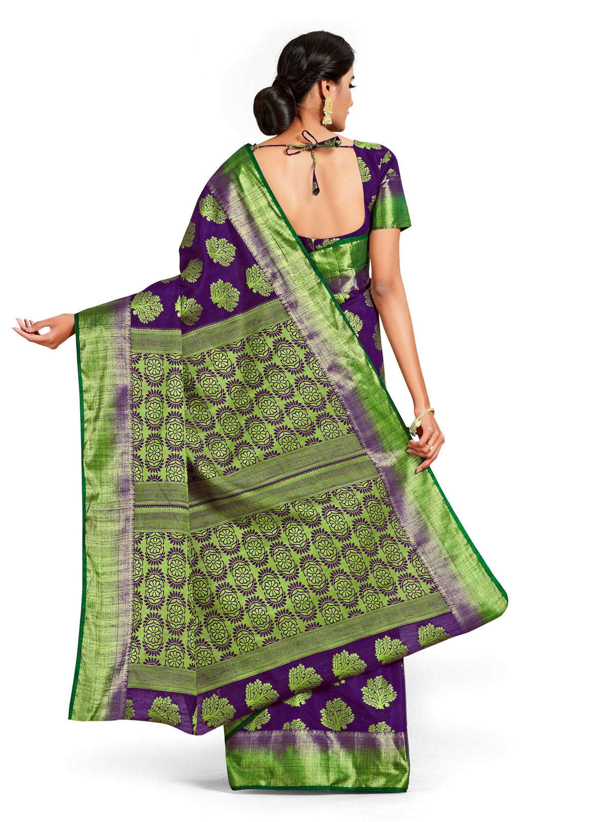 Mimosa Womens Art Silk Saree Kanjivaram Mejanta Color