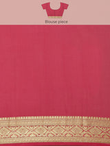 Mimosa Womens Crepe Saree Mysore Silk Saffire Color