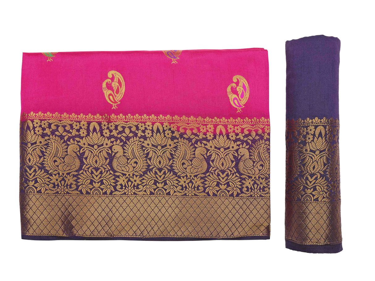 Mimosa Womens Art Silk Saree Dharmavaram Rani Color