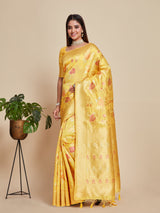 Mimosa Women's Woven Design Kanjivaram Style Art Silk Saree With Blouse Piece : SA00001059GD