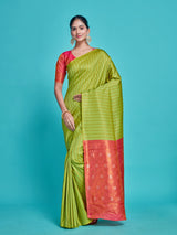 Mimosa Women's Woven Design Kanjivaram Style Art Silk Saree With Blouse Piece : SA00001375LRFREE