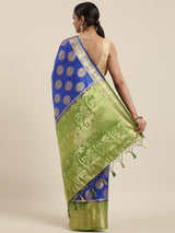 Mimosa Womens Art Silk Saree Kanjivaram Royal Blue Color