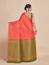 Mimosa Women's Woven Design Kanjivaram Style Art Silk Saree With Blouse Piece : SA00001374PCFREE