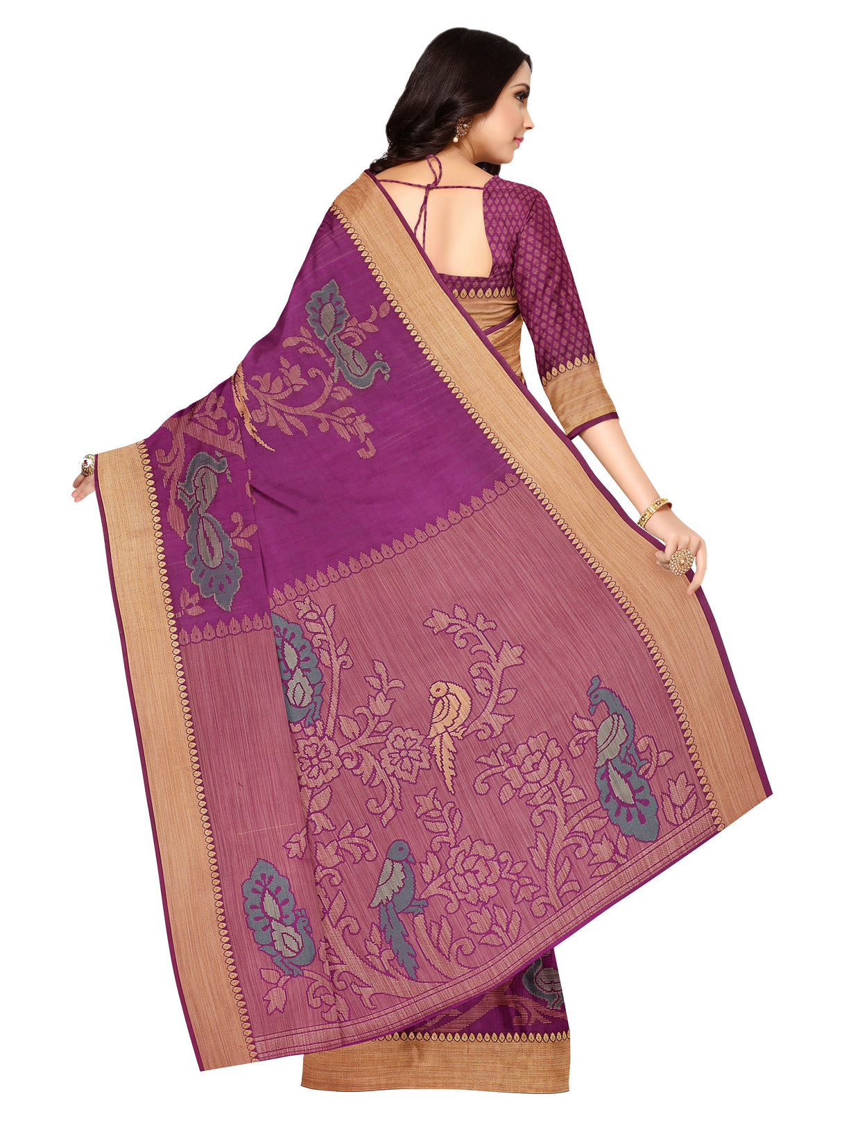 Mimosa Womens Art Silk Saree Kanjivaram Maroon Color