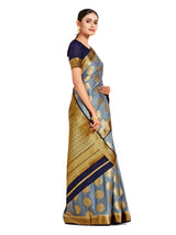 Mimosa Womens Crepe Saree Mysore Silk Grey Color