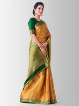 Mimosa Womens Art Silk Saree Kanjivaram Mustard Color