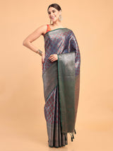 Mimosa Women's Woven Design Kanjivaram Art Silk Saree With Blouse Piece : SA00001118NVFREE