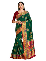 Mimosa Womens Art Silk Saree Dharmavaram BGreen Color